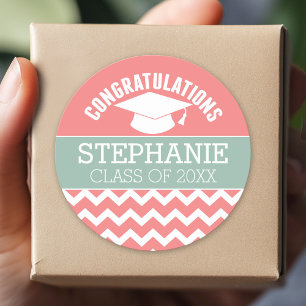 Congratulations Graduate - Personalised Graduation Classic Round Sticker