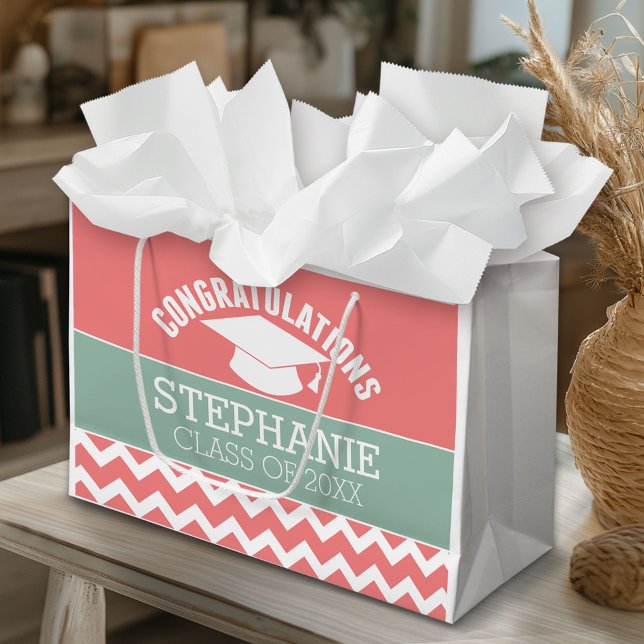 Congratulations Graduate - Personalised Graduation Large Gift Bag (Custom Gift Bag)