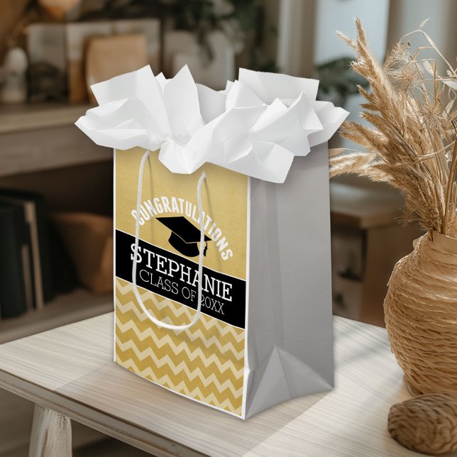 Congratulations Graduate - Personalised Graduation Medium Gift Bag (Custom Gift Bag)