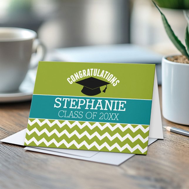 Congratulations Graduate - Personalized Graduation Card (Custom, Personalized Graduation Congratulations - Folded Greeting Card)