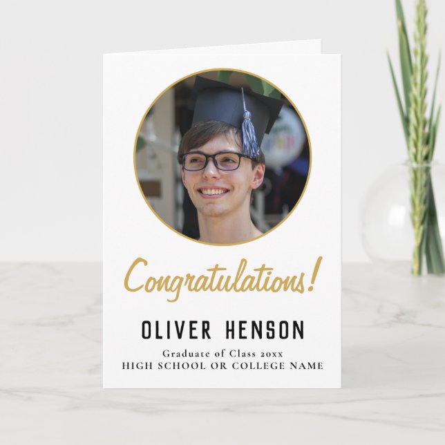 Congratulations Graduate Photo Graduation Card (Front)