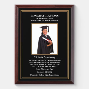Congratulations Graduate Photo Graduation Custom Award Plaque