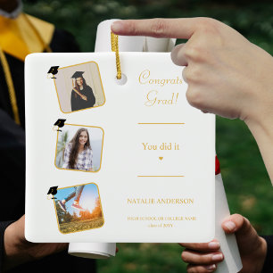 Congratulations Graduate Photo  Simple Graduation Ceramic Ornament