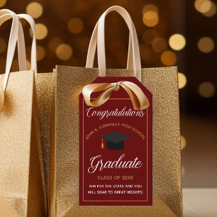 Congratulations Graduate Red Gold 2023 Graduation Gift Tags