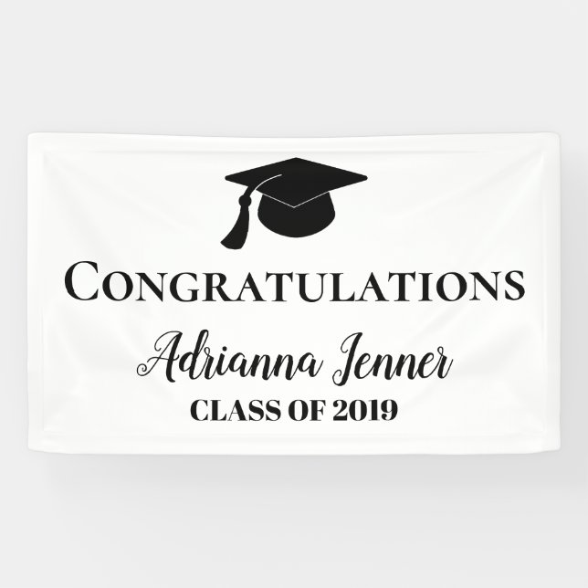 Congratulations Graduate Simple Handwritten Script Banner (Horizontal)