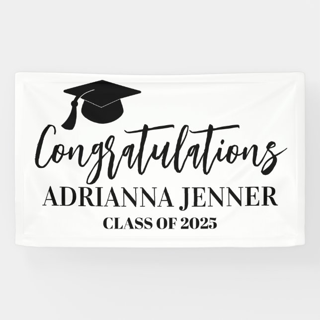 Congratulations Graduate Simple Modern Script Banner (Horizontal)