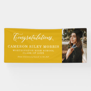 Congratulations graduate simple yellow graduation banner