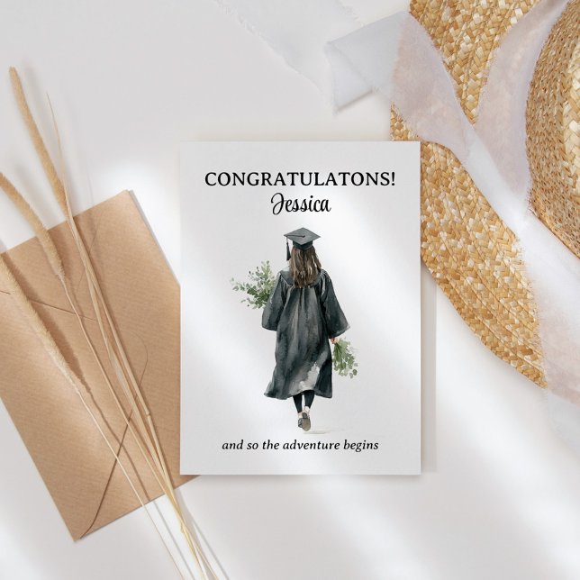 Congratulations Graduate So the Adventure Begins Thank You Card (Creator Uploaded)