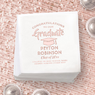 Congratulations Graduate Stylish Modern Graduation Foil Napkins