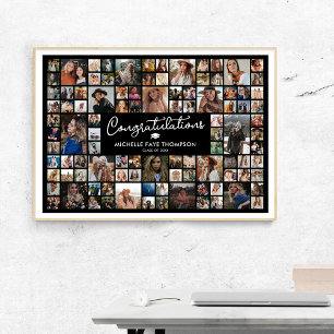 Congratulations Graduation 100 Photo Collage Poster