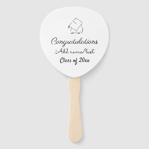 Congratulations graduation add name text year clas hand fan