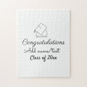 Congratulations graduation add name text year clas jigsaw puzzle