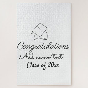 Congratulations graduation add name text year clas jigsaw puzzle