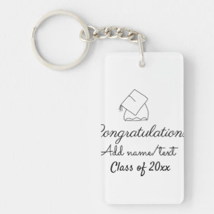 Congratulations graduation add name text year clas key ring