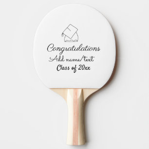 Congratulations graduation add name text year clas ping pong paddle