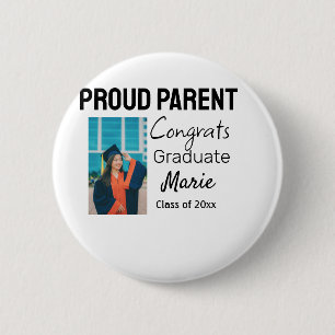 Congratulations graduation add name year text 6 cm round badge