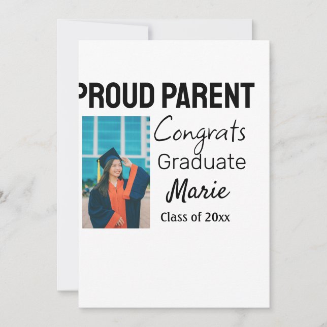 Congratulations graduation add name year text  holiday card (Front)