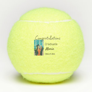 Congratulations graduation add name year text phot tennis balls