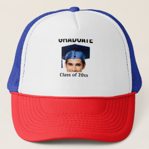 Congratulations graduation add name year text trucker hat