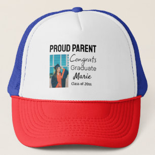 Congratulations graduation add name year text trucker hat