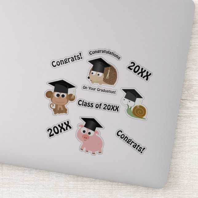 Congratulations Graduation Animals Sticker Set (Detail)