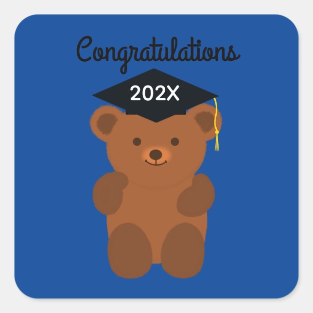 Congratulations Graduation Bear #1 Stickers (Front)
