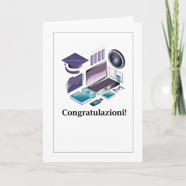 Congratulations! - Graduation Books and Technolog Card (Front)