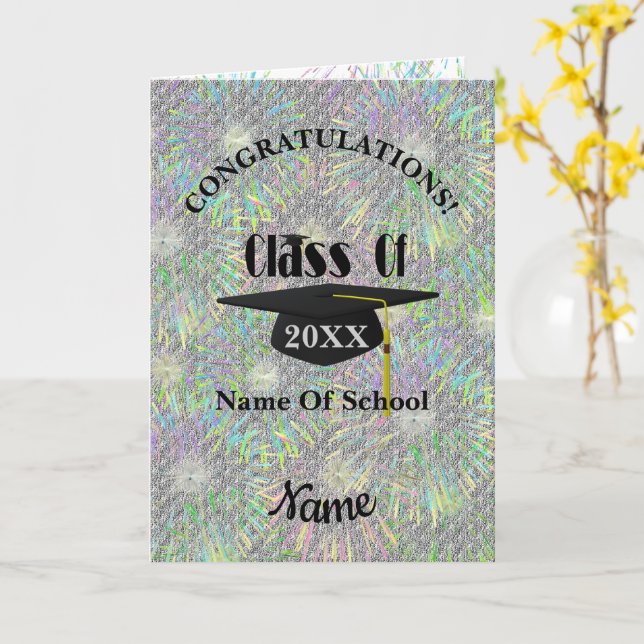 Congratulations Graduation Cap  Card (Yellow Flower)