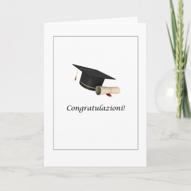 Congratulations! - Graduation Car in Italian Card (Front)