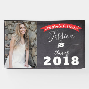Congratulations Graduation Class Black/Red Banner