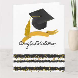 Congratulations Graduation Confetti black gold Card