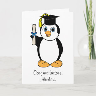 Congratulations Graduation Customisable Penguin Card