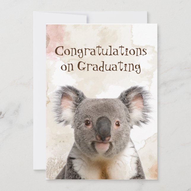 Congratulations Graduation Fun Koalified Humour Ca Card (Front)