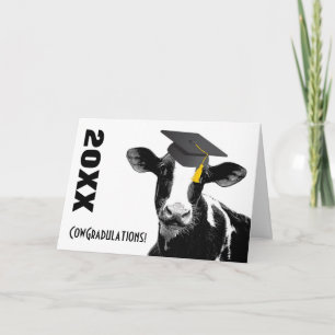 Congratulations Graduation Funny Cow in Cap Card