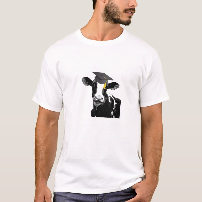 Congratulations Graduation Funny Cow in Cap T-Shirt (Front)