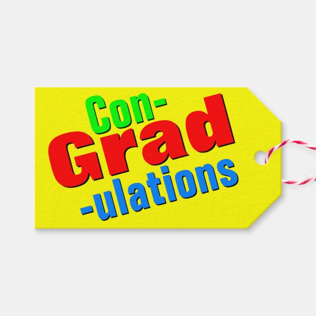Congratulations Graduation Gift Tags (Front (Horizontal))