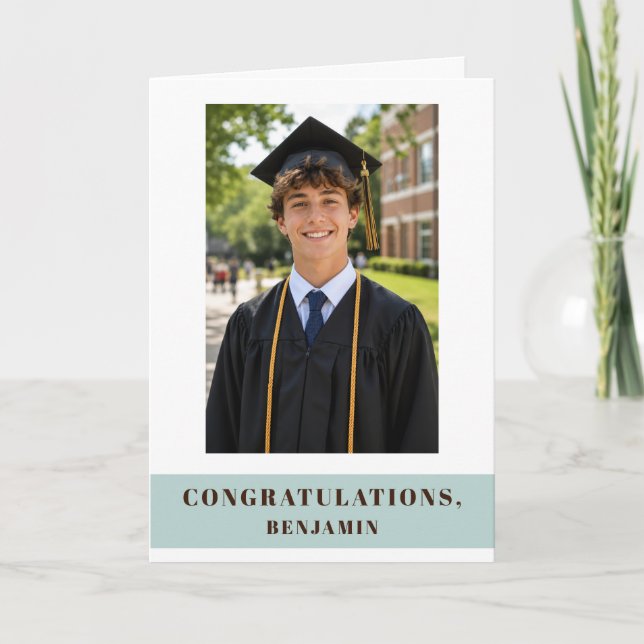Congratulations Graduation Graduate Photo Card (Front)