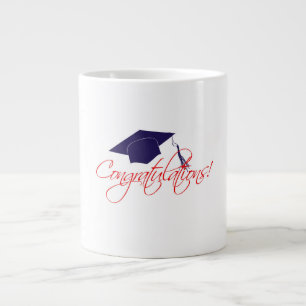 Congratulations graduation hat large coffee mug
