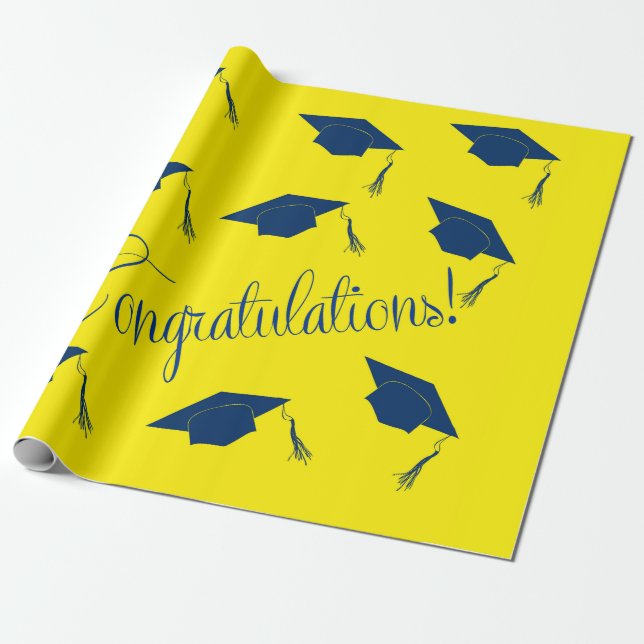 Congratulations graduation hat Wrapping Paper (Unrolled)