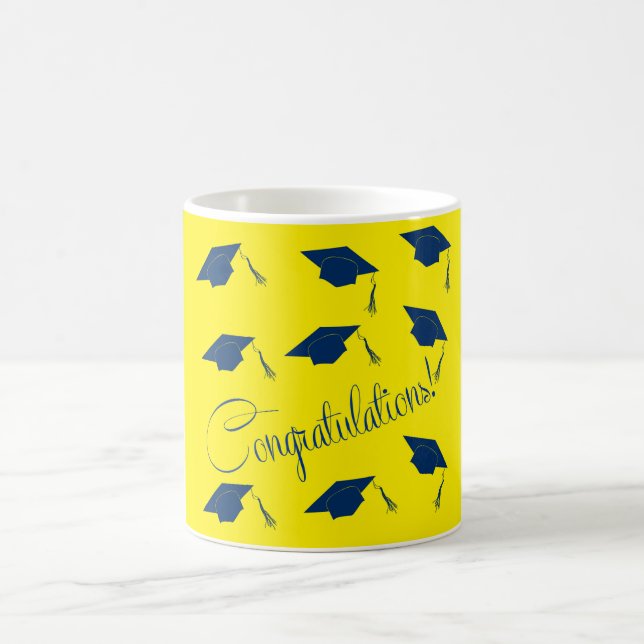 Congratulations graduation hat yellow coffee mug (Center)