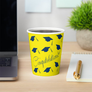 Congratulations graduation hat yellow Paper cup
