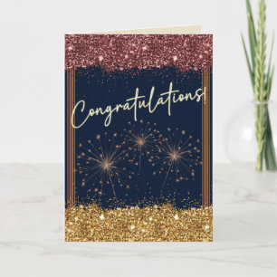 Congratulations Graduation Maroon & Gold Sparkle Card
