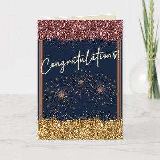 Congratulations Graduation Maroon & Gold Sparkle Card