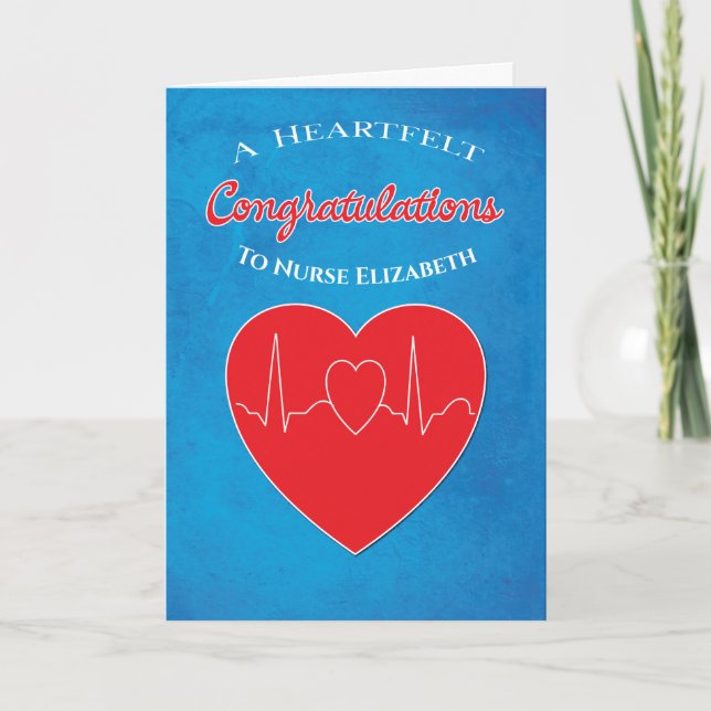 Congratulations Graduation Nurse Heart Card (Front)