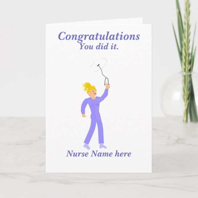 Congratulations Graduation Nurse 'Name' Card (Front)
