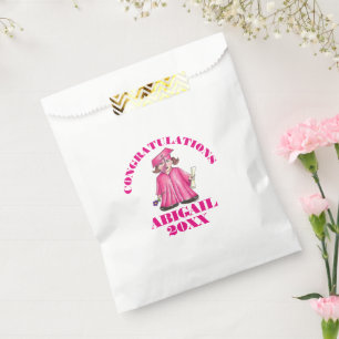 Congratulations Graduation Pink Graduate Cap Gown Favour Bags