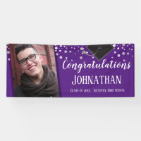 Congratulations Graduation Purple Confetti Photo