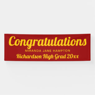 Congratulations Graduation Red and Gold Banner