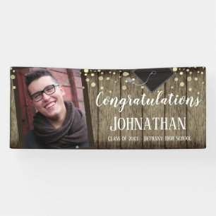 Congratulations Graduation Wood Confetti Photo Banner