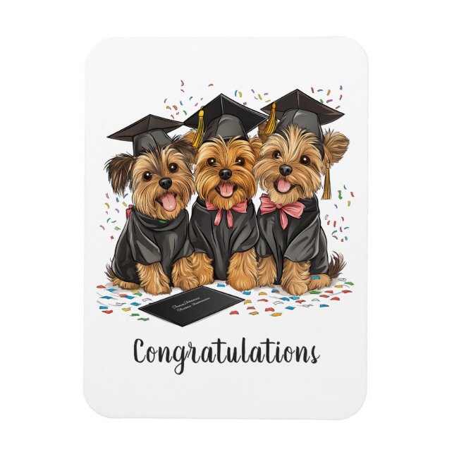 Congratulations Graduation Yorkshire Terrier Dogs Magnet (Vertical)